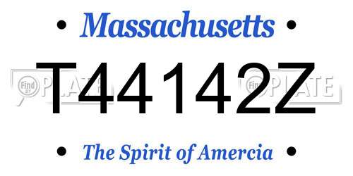 T44142Z Massachusetts License Plate