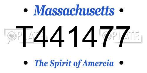 T441477 Massachusetts License Plate