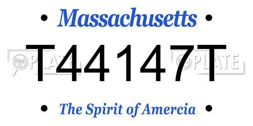 T44147T Massachusetts License Plate