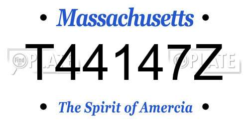 T44147Z Massachusetts License Plate