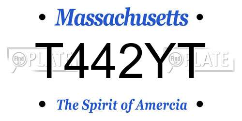 T442YT Massachusetts License Plate