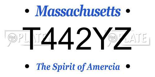 T442YZ Massachusetts License Plate