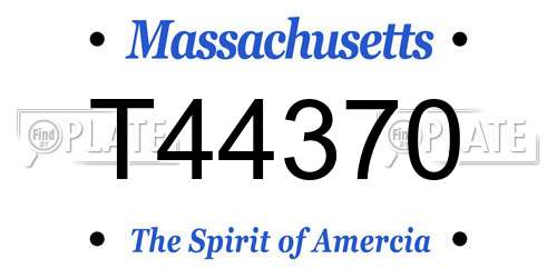 T44370 Massachusetts License Plate
