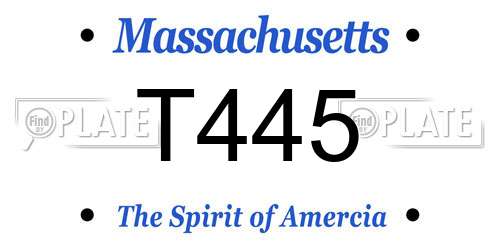 T445 Massachusetts License Plate