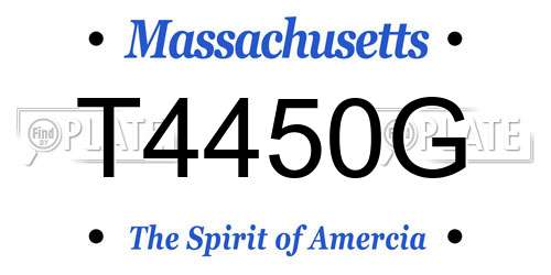 T4450G Massachusetts License Plate