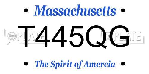 T445QG Massachusetts License Plate