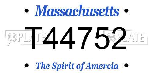 T44752 Massachusetts License Plate