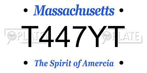 T447YT Massachusetts License Plate