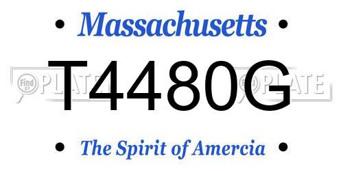 T4480G Massachusetts License Plate