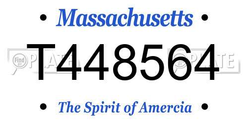 T448564 Massachusetts License Plate
