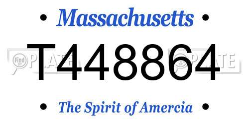T448864 Massachusetts License Plate