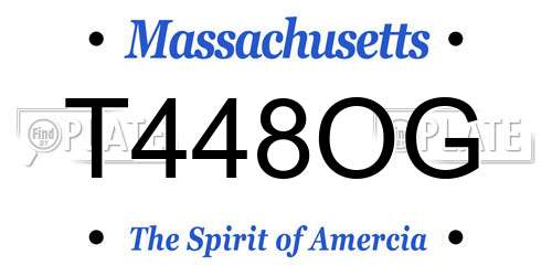T448OG Massachusetts License Plate