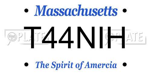 T44NIH Massachusetts License Plate