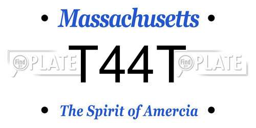 T44T Massachusetts License Plate