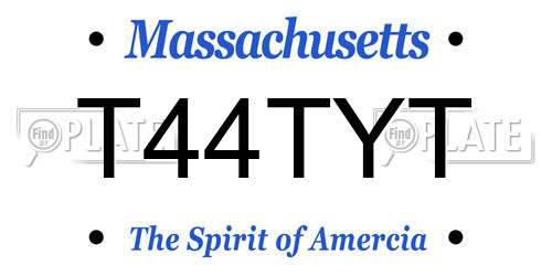 T44TYT Massachusetts License Plate