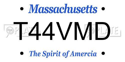 T44VMD Massachusetts License Plate