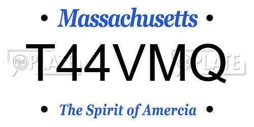 T44VMQ Massachusetts License Plate