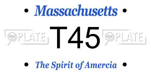 T45 Massachusetts License Plate