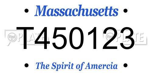T450123 Massachusetts License Plate