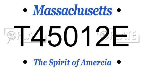 T45012E Massachusetts License Plate