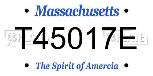 T45017E Massachusetts License Plate