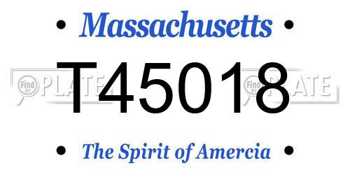 T45018 Massachusetts License Plate