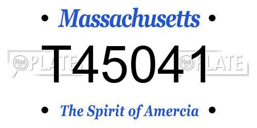 T45041 Massachusetts License Plate