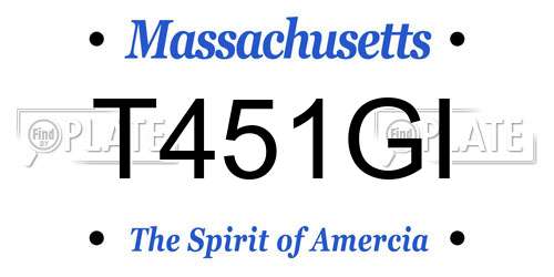 T451GI Massachusetts License Plate