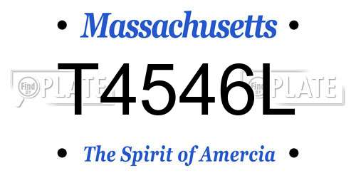 T4546L Massachusetts License Plate