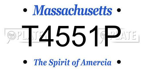 T4551P Massachusetts License Plate