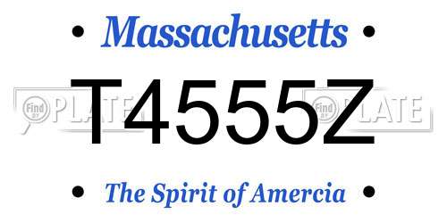 T4555Z Massachusetts License Plate