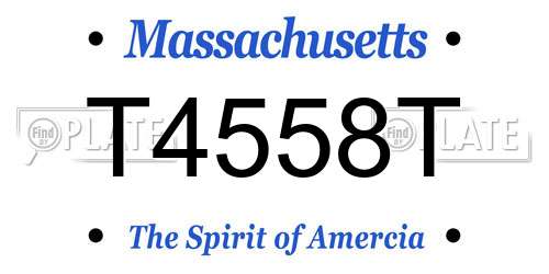 T4558T Massachusetts License Plate