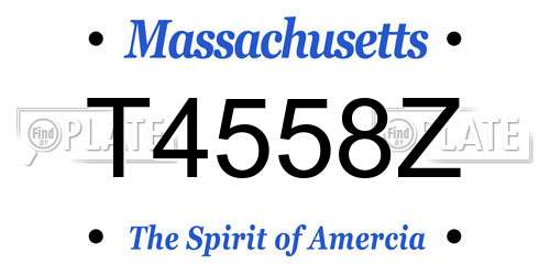 T4558Z Massachusetts License Plate