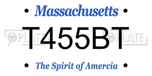 T455BT Massachusetts License Plate