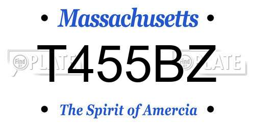 T455BZ Massachusetts License Plate