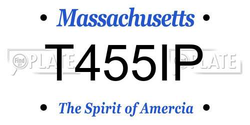 T455IP Massachusetts License Plate