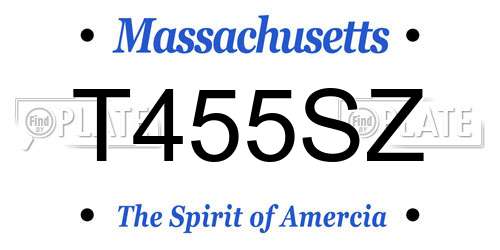 T455SZ Massachusetts License Plate