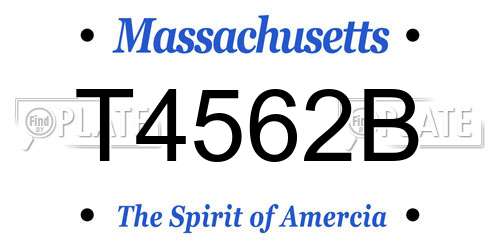 T4562B Massachusetts License Plate