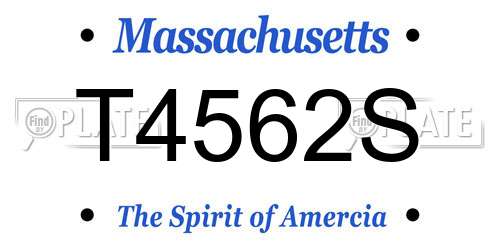 T4562S Massachusetts License Plate