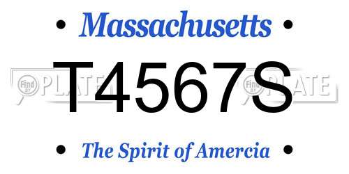 T4567S Massachusetts License Plate