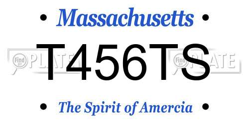 T456TS Massachusetts License Plate