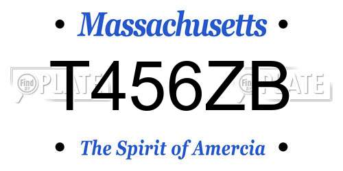 T456ZB Massachusetts License Plate
