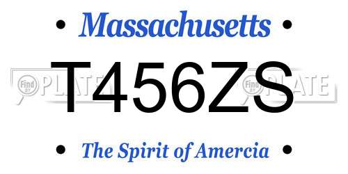 T456ZS Massachusetts License Plate