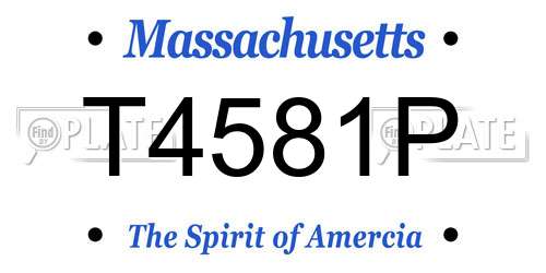 T4581P Massachusetts License Plate