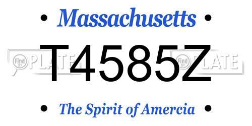 T4585Z Massachusetts License Plate
