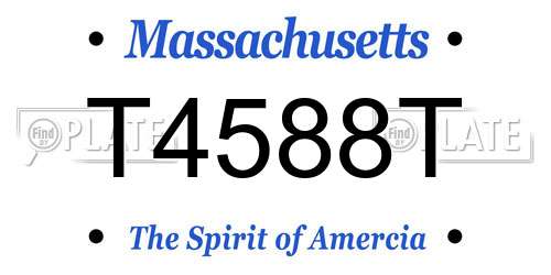 T4588T Massachusetts License Plate