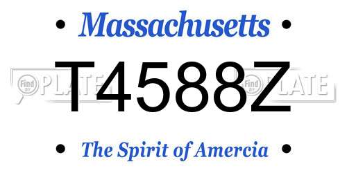 T4588Z Massachusetts License Plate