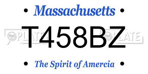 T458BZ Massachusetts License Plate