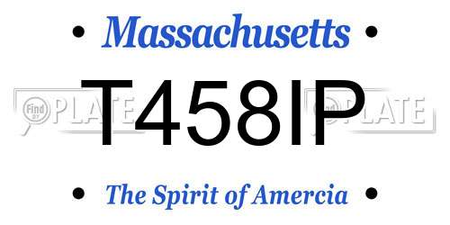 T458IP Massachusetts License Plate