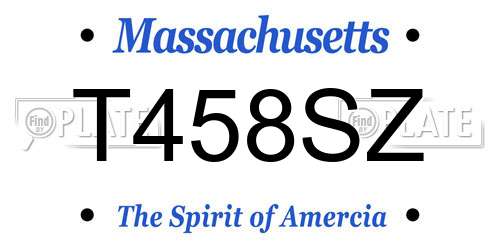 T458SZ Massachusetts License Plate